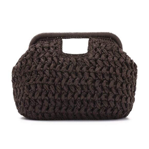 Handbags - 8879 Straw Clutch Purses Dumpling Bag Summer Beach Woven Handbag